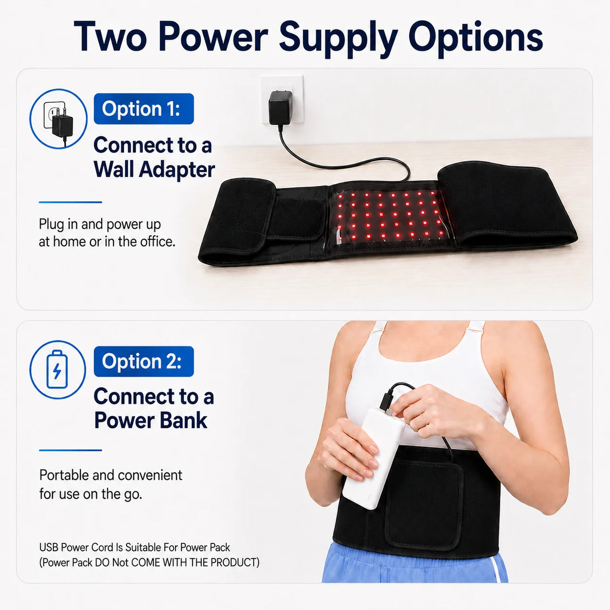Red Light Therapy Belt 660Nm 850Nm near Infrared Light Therapy for Body, Relaxing Muscle, Inflammation, Improve Circulation