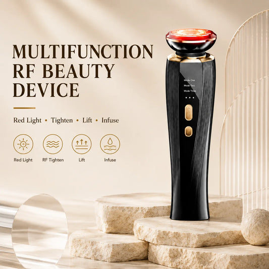 3 Mode LED Red Light Therapy Facial Massager for Face & Neck, Handheld Facial Beauty Wand, Skin Care Beauty Device, Red Light Face Massager, Portable Home Spa Skincare Tool, Facial Care Device for Women Men