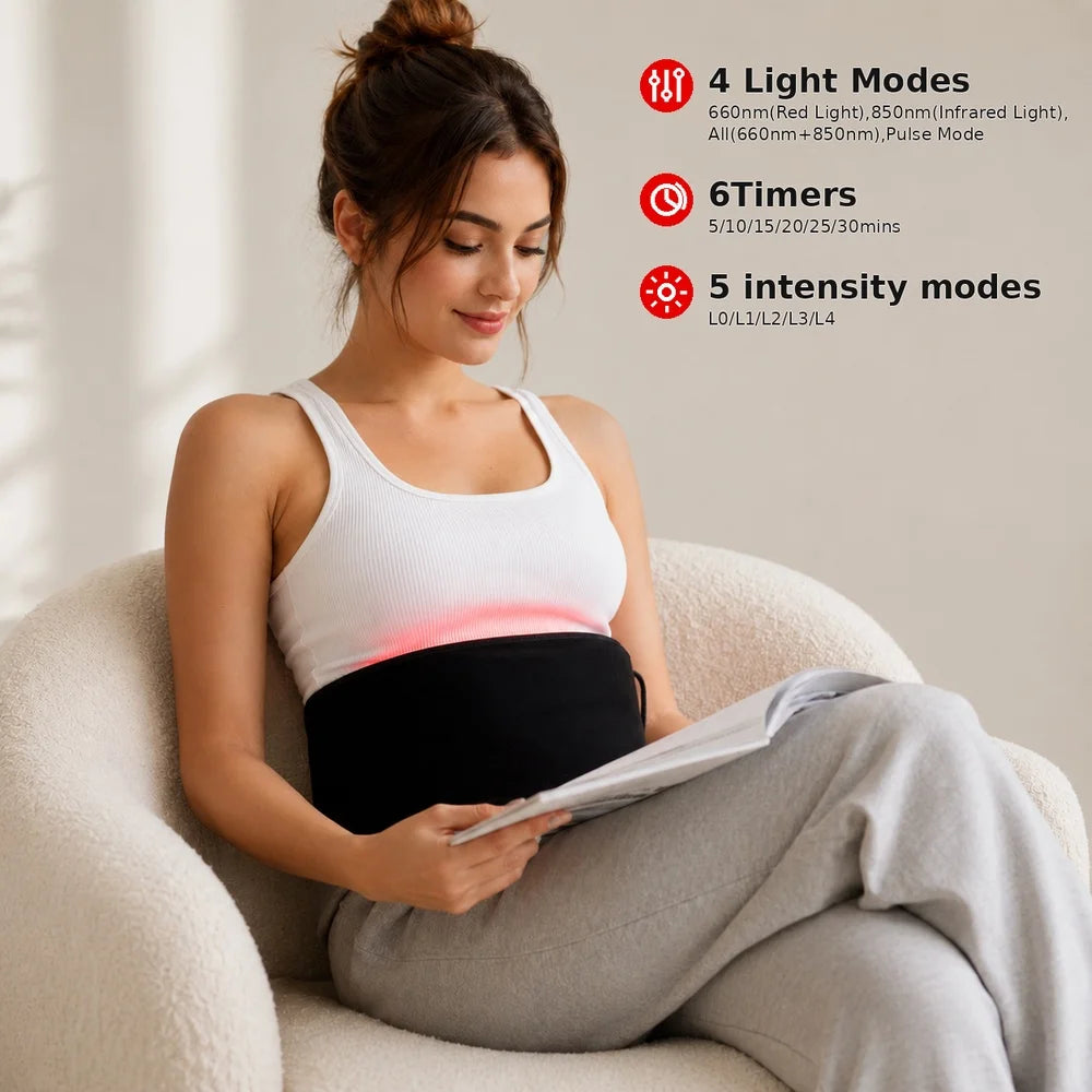 Red Light Therapy Belt 660Nm 850Nm near Infrared Light Therapy for Body, Relaxing Muscle, Inflammation, Improve Circulation