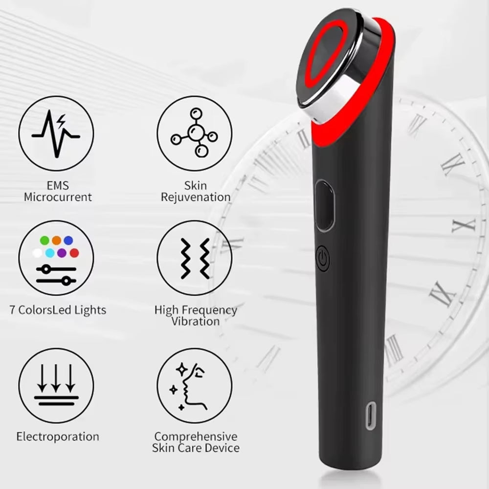 7 Colors Age-R Booster Pro Facial Skin Care Beauty Device EMS Microcurrent Lift Massager Home Use-Valentine'S Day Gift