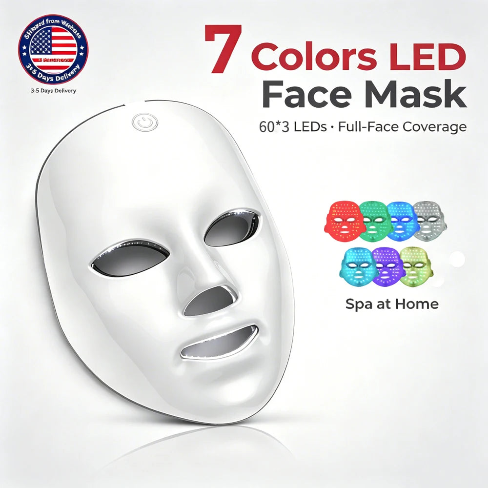 Wireless LED face mask, white shell