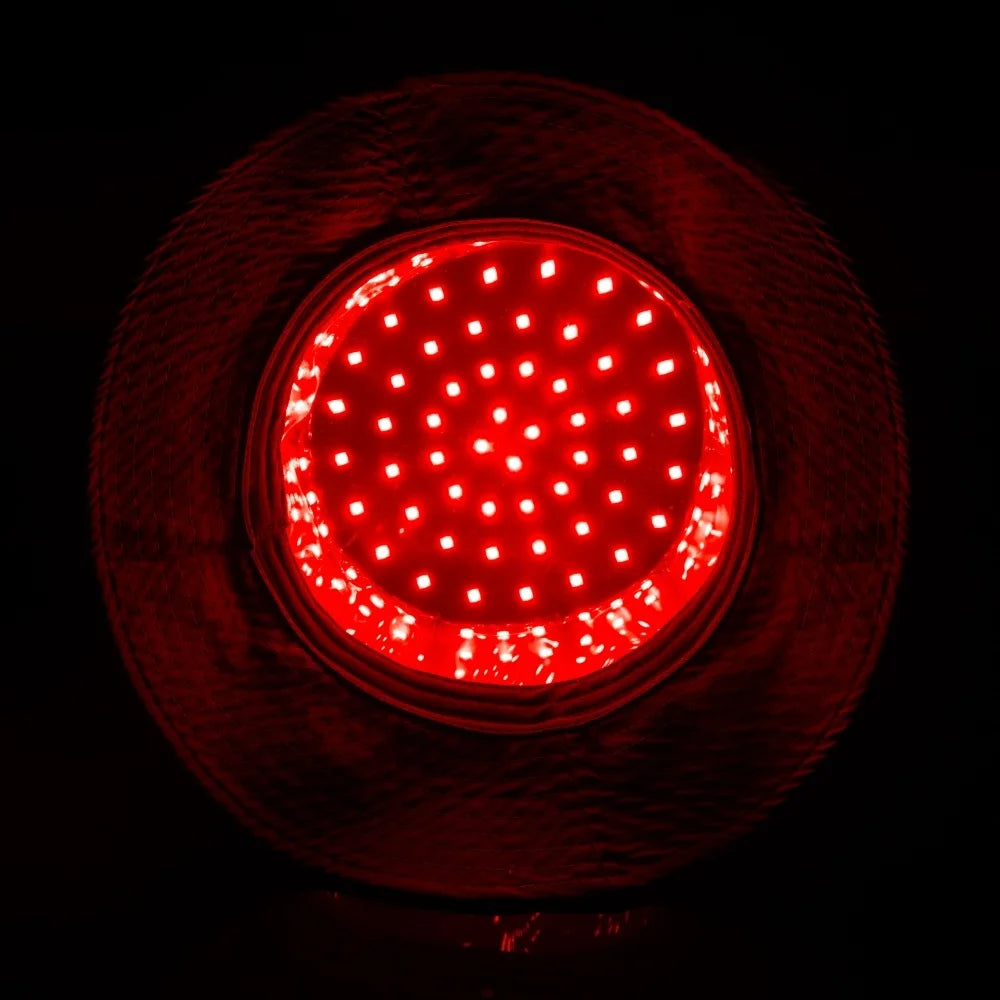 The cap lit, showing the diode array inside