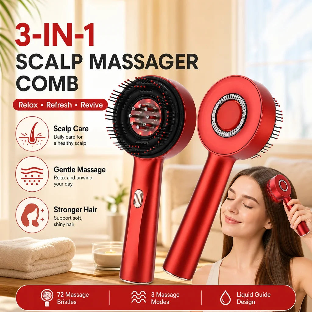 Red light scalp massage comb, purple