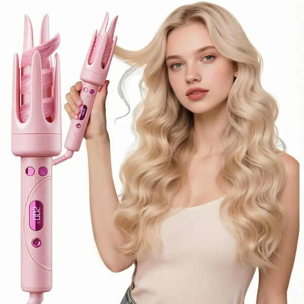 Automatic rotating curling iron in purple