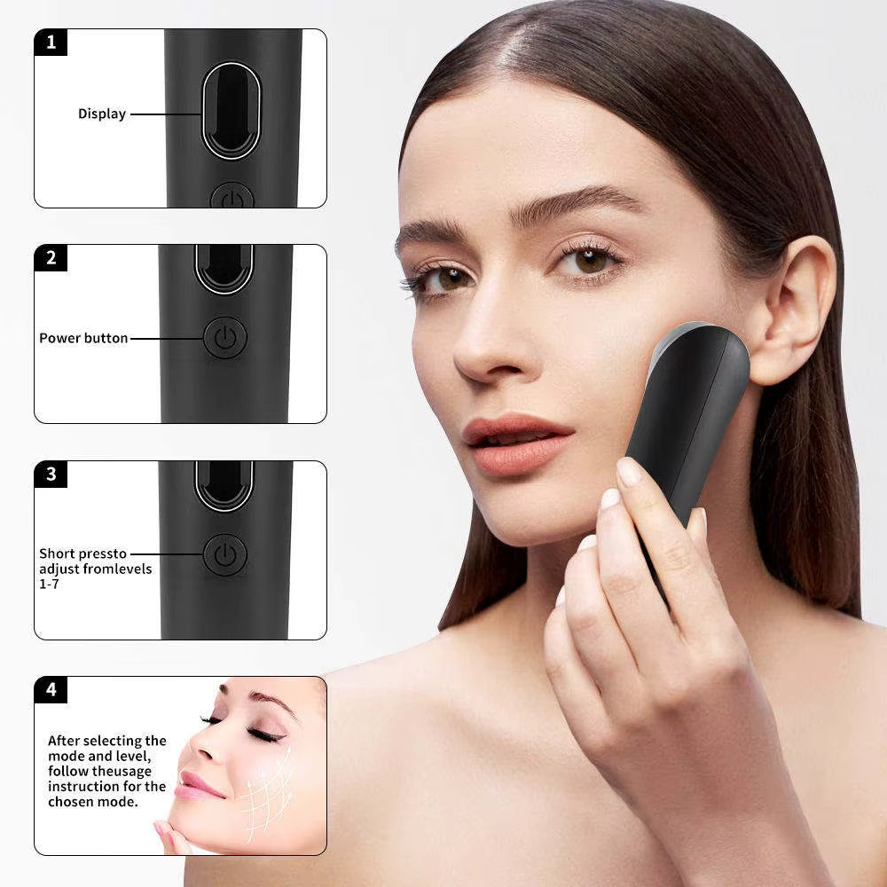 7 Colors Age-R Booster Pro Facial Skin Care Beauty Device EMS Microcurrent Lift Massager Home Use-Valentine'S Day Gift