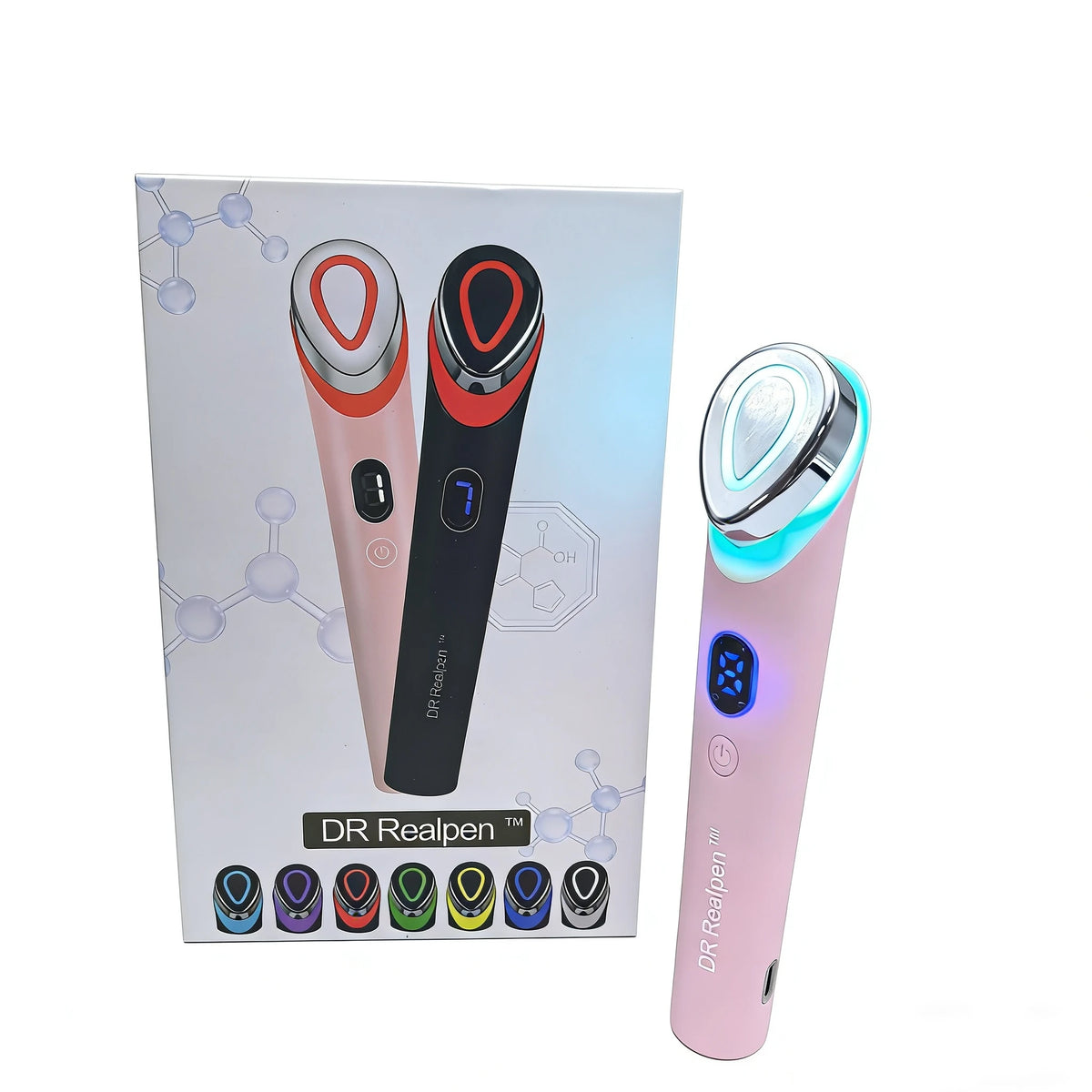 7 Colors Age-R Booster Pro Facial Skin Care Beauty Device EMS Microcurrent Lift Massager Home Use-Valentine'S Day Gift