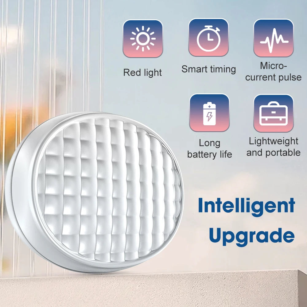 Red Light Under-Eye Patches with Gentle Pulses, 2-Pack Eye Care Device with Charging Case, 660Nm 12 Leds, 3 Levels 10-Min Timer, White