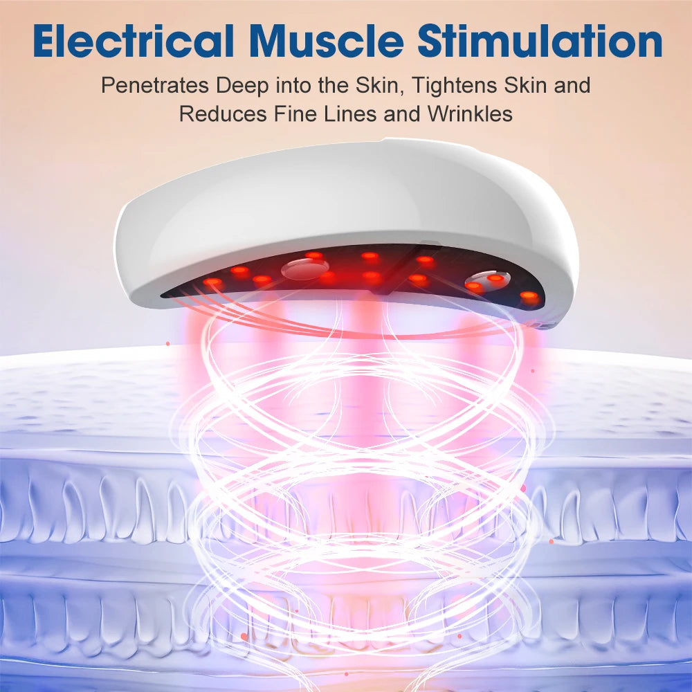 Red Light Under-Eye Patches with Gentle Pulses, 2-Pack Eye Care Device with Charging Case, 660Nm 12 Leds, 3 Levels 10-Min Timer, White